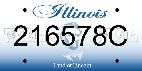 216578C Illinois License Plate