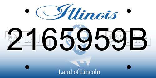 2165959B Illinois License Plate