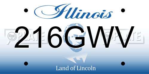 216GWV Illinois License Plate