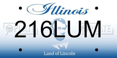 216LUM Illinois License Plate