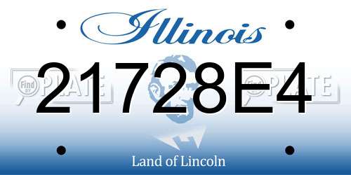 21728E4 Illinois License Plate
