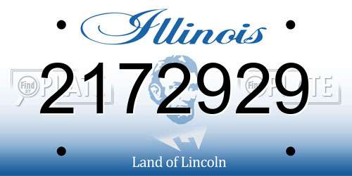 2172929 Illinois License Plate