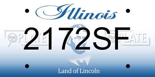 2172SF Illinois License Plate