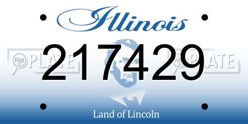 217429 Illinois License Plate