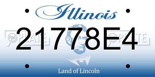21778E4 Illinois License Plate