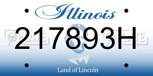 217893H Illinois License Plate