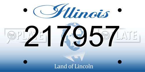217957 Illinois License Plate