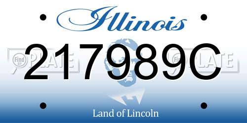 217989C Illinois License Plate