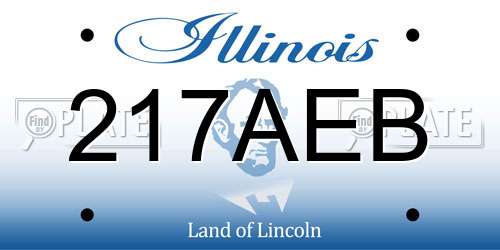 217AEB Illinois License Plate