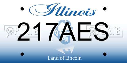 217AES Illinois License Plate