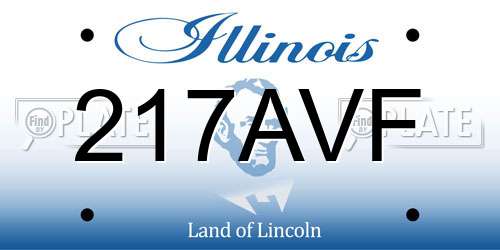 217AVF Illinois License Plate