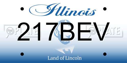 217BEV Illinois License Plate
