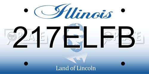 217ELFB Illinois License Plate
