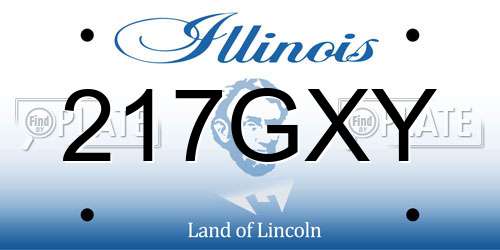 217GXY Illinois License Plate