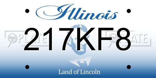 217KF8 Illinois License Plate
