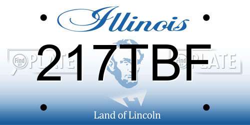 217TBF Illinois License Plate