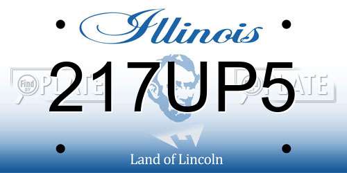 217UP5 Illinois License Plate