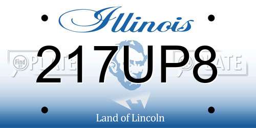 217UP8 Illinois License Plate