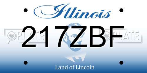 217ZBF Illinois License Plate
