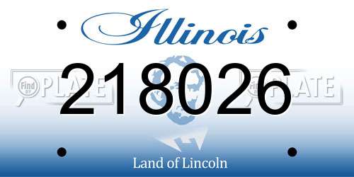218026 Illinois License Plate