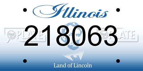218063 Illinois License Plate