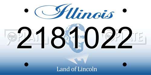 2181022 Illinois License Plate