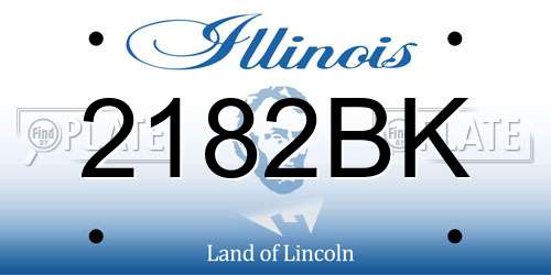 2182BK Illinois License Plate