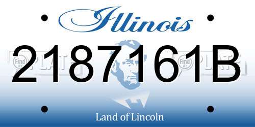 2187161B Illinois License Plate