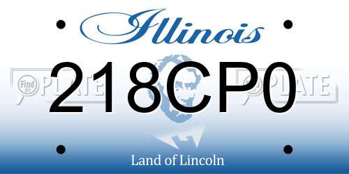 218CP0 Illinois License Plate