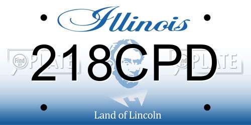 218CPD Illinois License Plate