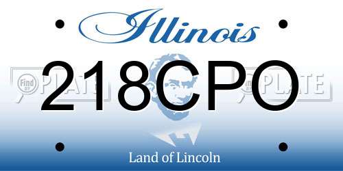 218CPO Illinois License Plate