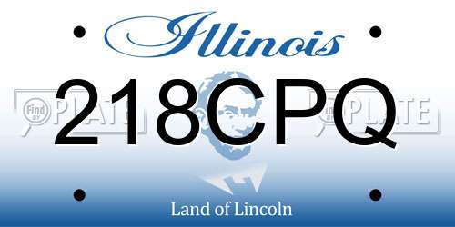 218CPQ Illinois License Plate