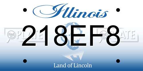 218EF8 Illinois License Plate