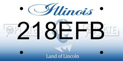 218EFB Illinois License Plate