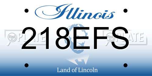 218EFS Illinois License Plate