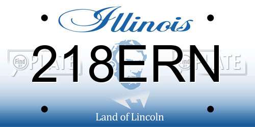 218ERN Illinois License Plate