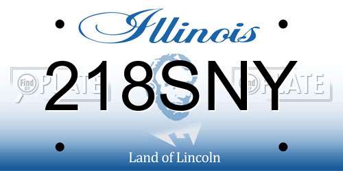 218SNY Illinois License Plate