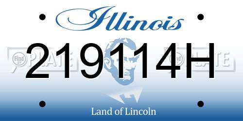 219114H Illinois License Plate