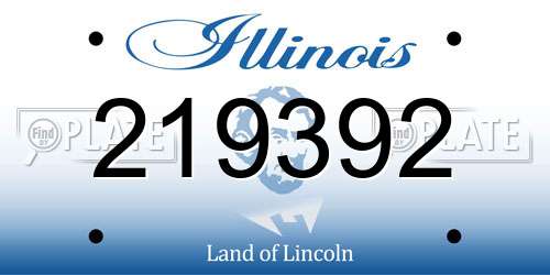 219392 Illinois License Plate