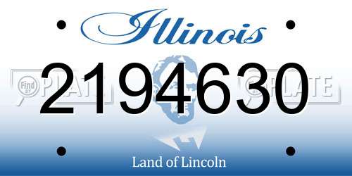 2194630 Illinois License Plate
