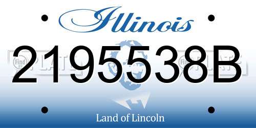 2195538B Illinois License Plate