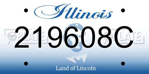 219608C Illinois License Plate