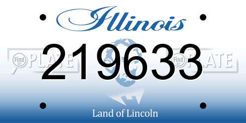 219633 Illinois License Plate