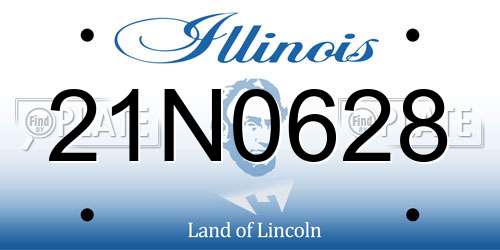 21N0628 Illinois License Plate