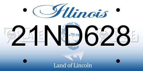 21ND628 Illinois License Plate