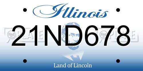 21ND678 Illinois License Plate