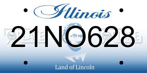 21NO628 Illinois License Plate
