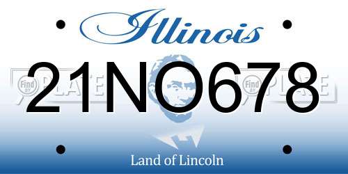 21NO678 Illinois License Plate