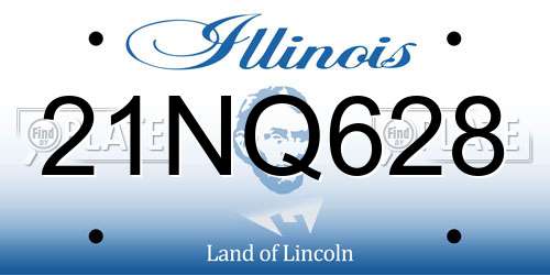 21NQ628 Illinois License Plate