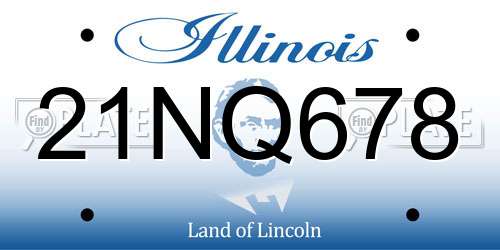 21NQ678 Illinois License Plate
